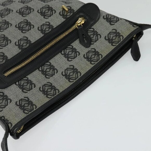 LOEWE anagram Shoulder Bag PVC Gray Gold Auth yk18308 - Picture 7 of 14